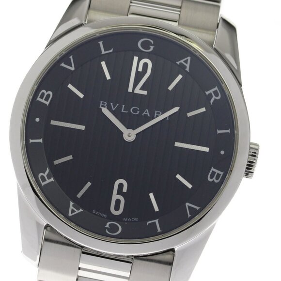 BVLGARI Solo tempo ST42S black Dial Quartz Men's Watch_714843